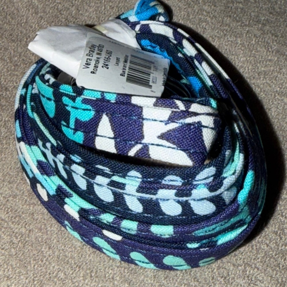 Vera Bradley Lanyard Blue Island Medallion Quilted Cotton ID Key Holder 24166U60